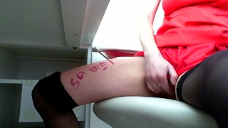 Masturbate at work:Day 42: So wet fuck me!
