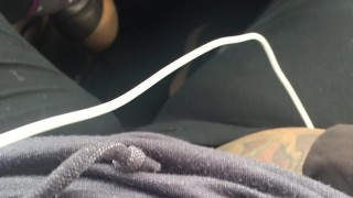 Cumming in my new car at the park