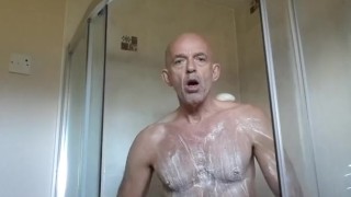 getting all soaped up in the shower