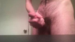 Horny hairy guy dropping his load