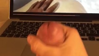 Remote Cumshot | Stroking on my Girlfriend on Pornhub on Business Trip