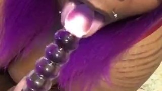 Teasing mouth with glass toy