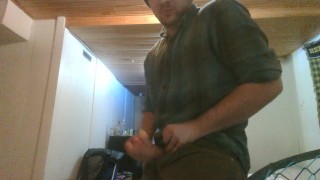 Roommate Comes to the Door DurIng Clothed Jerk