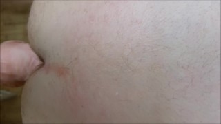 Straight guy ass fucked POV closeup by huge dildo - ass to mouth