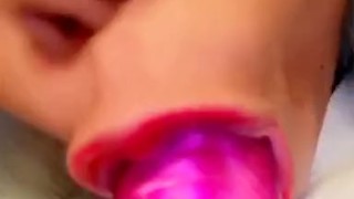 Pretty Rebel Sucks Dildo For The First Time