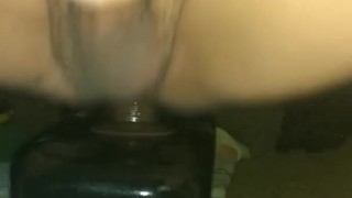 Young lightskinned twink rides BBC dildo for fun
