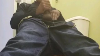 Bathroom edging with heavy cumshot