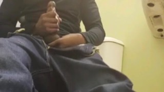 Bathroom edging with heavy cumshot