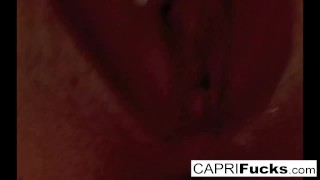 Capri Plays With Her Wet Pussy And Amazing Tits