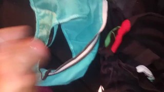 Jerking Off and cumming to my wife's dirty panties