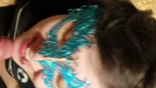 Emo teen slut teases cock