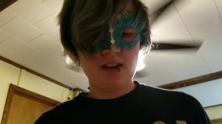 Teen in panties grinds on stepbrothers dick