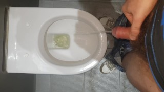 Pose on public toilet