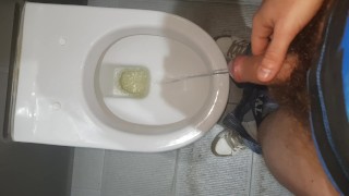 Pose on public toilet
