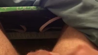 Twink boy jerks off and cums with big load