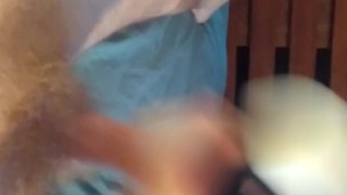 Playing with my dick, then finish with my Fleshlight