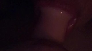 Latina MILF sucking on dildo
