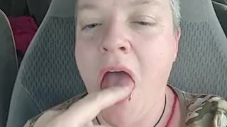 Sucking my fingers clean after public creampie