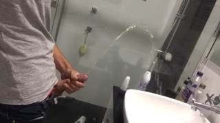 Pissing Rock Hard Into Aussie Sink