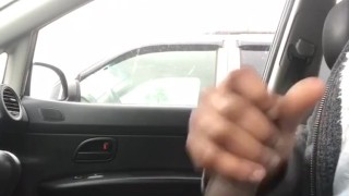 Jerking my cock and cumming in the car!