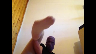 YOUNG GUY TEASE FEET AND LEGS IN WHITE TIGHTS / PANTYHOSE