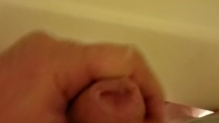 Almost caught (cumshot into tub)