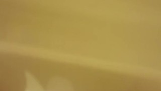Almost caught (cumshot into tub)