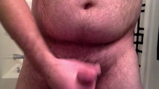 Shower time! Washing up, jacking off, nice solo cum shot!