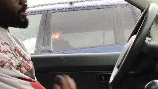 Jerking My Black Cock in Public and Cumming!