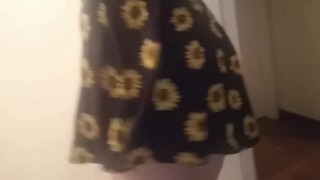 No panties tease