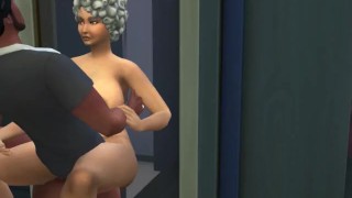 old woman fucking man and her boyfriend comes over