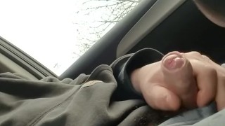 Park Stroke uncut cock and Outside Cum