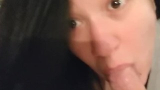 Sucking on a Prince Albert Hot WIFE BJ