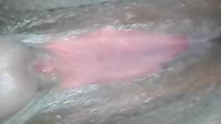 Upclose of huge wet throbing clit and tight pussy