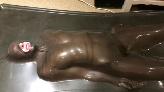 Latex rubber vacbed vacuum bed bondage orgasm wand BDSM