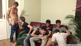 Hot twinks Kevin Pure and Brandon Pav having a naughty orgy