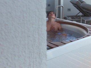 PERVERT CAUGHT SPYING ON ME PLAYING IN THE HOT TUB XXX