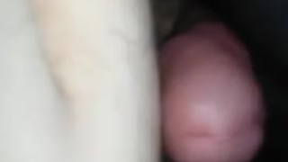 Hands free, cock gets messaged by vibrating pad, huge cum