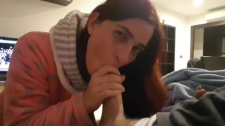 Happy sucking and swallowing