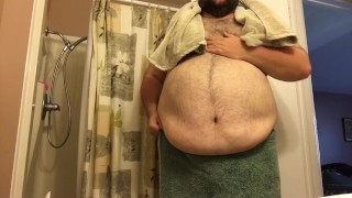 Pre-shower display of my manly goods