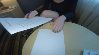 Remedial FootJob Sexual Endurance Exam | Ginger Teacher re-examines student