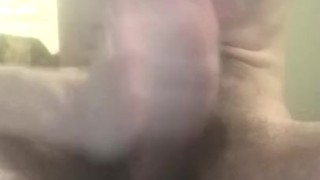 Hairy horny guy busting his load