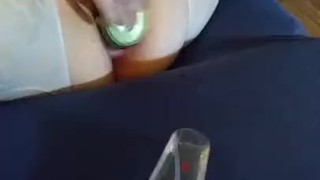 Naughty Nicole fucks jar full of til she cums multiple times