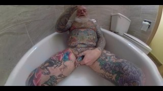 Inked Daddy Bear Solo - Cock Massage, Prostate Toy, Piss