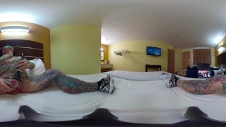 VR Inked Daddy Bear Solo - Cock massage, Prostate massage and Piss