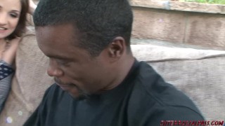 Skinny babe Petra takes massive black cock