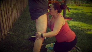 Outdoor Blowjob and Facial Clip - Married Couple