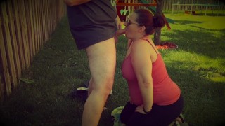 Outdoor Blowjob and Facial Clip - Married Couple