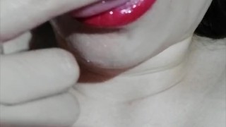 Facial on makeup! Cleaning it up and swallow