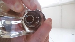 Gl-ass fuck - watch my anus stretch thru a huge glass dildo - straight guy